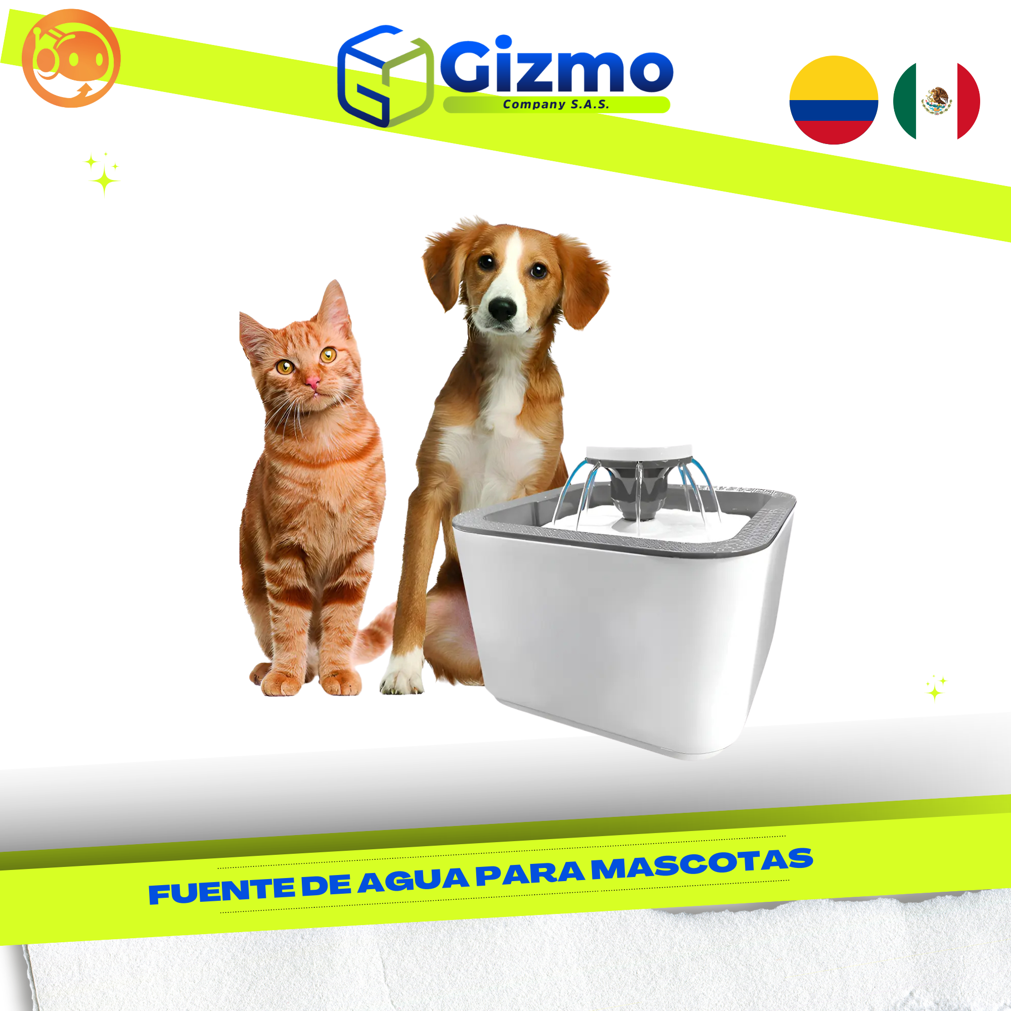 Fuente de agua para mascotas